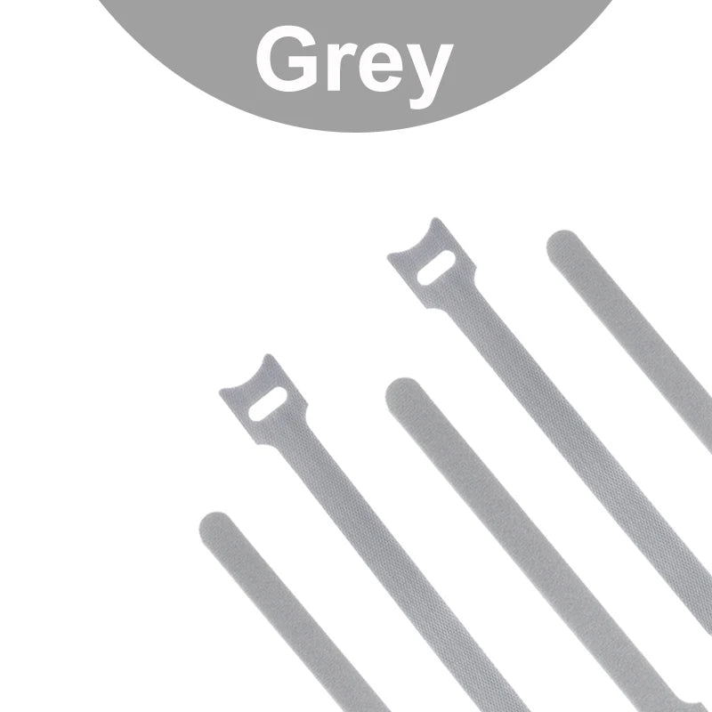 10pcs Releasable Cable Ties 15 20 25 30cm Mouse Earphone Wire Wrap Cable Organizer Nylon Hook Loop Strap Zip Bundle Bandage Tie