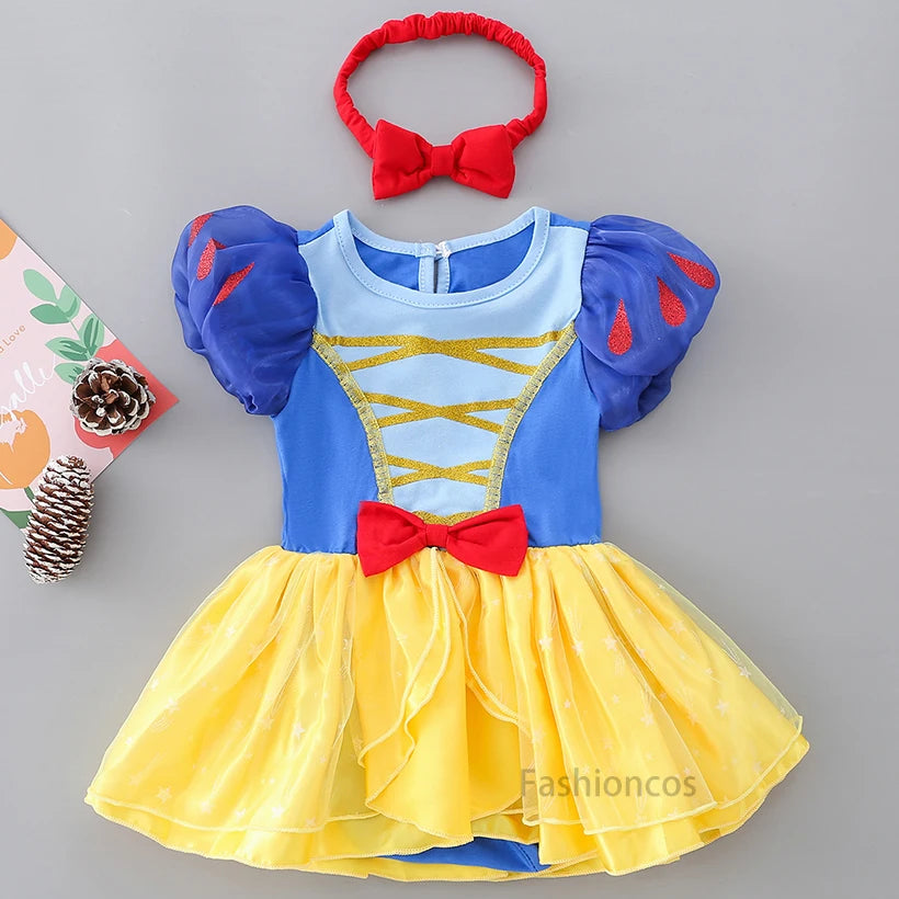 Baby Romper Tutu Dress with Headband Infant Baby Girl Princess Clothes Cute Design Kids Dress Halloween Party Costumes Outfit