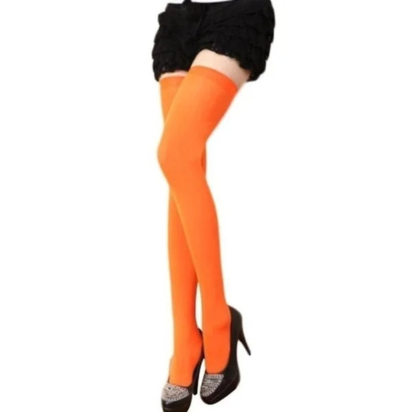 Sexy Black White Soild Color Long Socks Women Over Knee Thigh High Over The Knee Stockings Lolita Ladies Girls Warm Knee Socks