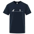 Men High Quality Cotton Blend Funny Dinosaur Print T Shirt Loose O-neck Summer Cool Men Tshirt Short Sleeve T-shirt Male Tee Top