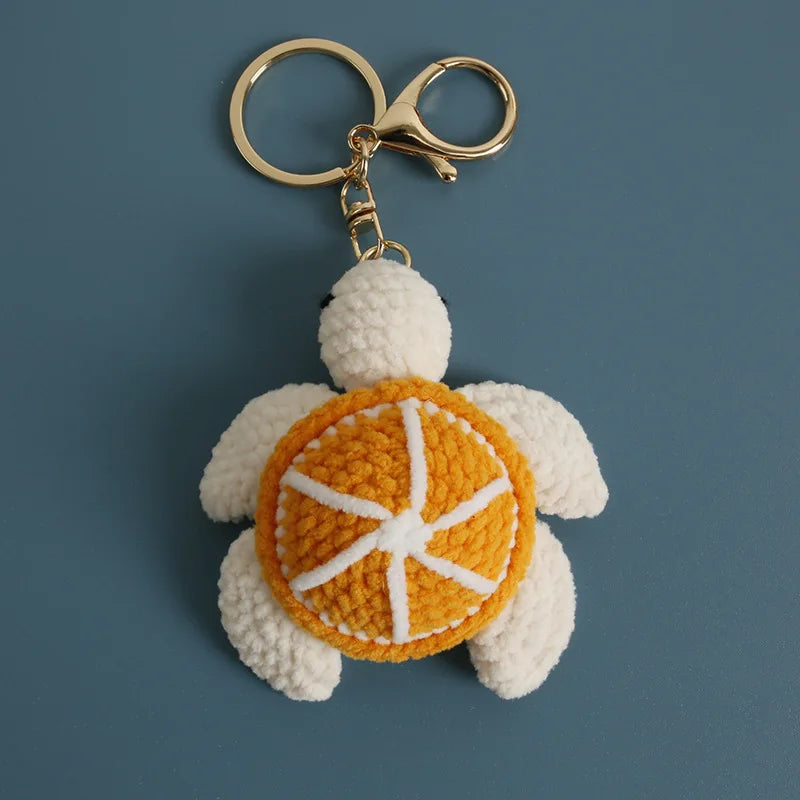 Ocean Series Animal Doll Crochet Keychain Handmaking Knitted Tropical Fish Keyrings Crochet Shark Doll Keychain Custom Accessory
