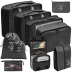 7/8/9/10-Pcs Travel Organizer Packing Cubes Set – Portable Luggage Storage Bags for Clothes, Shoes & Accessories