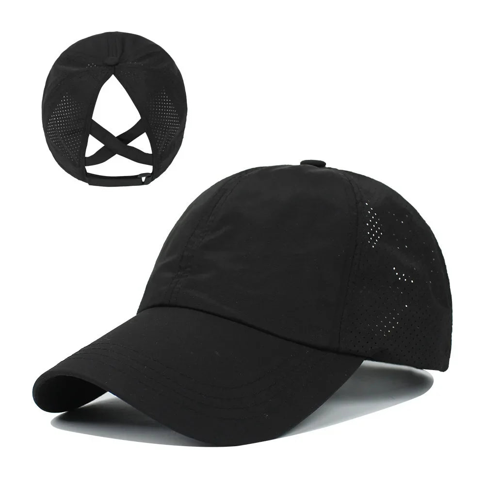 Women's Quick Dry Mesh Ponytail Baseball Cap for Outdoor Style