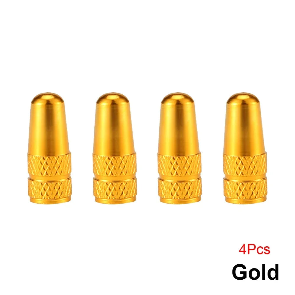 4PCS Aluminum Alloy Presta Valve Caps For Road MTB Track Racing Bike Tires French Valve Wheel Tube Covers