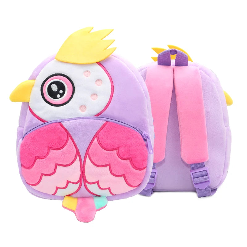 Cute Cartoon Animal Plush Backpack Soft Children Kindergarten Schoolbag Toddler Travel Bag Gift For Girls Boys