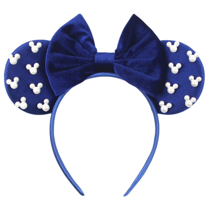 New Trendy Mouse Ears Headband 3.3"Velvet For Girls Soft Bow Hairband Halloween Festival Party Trip DIY Hair Accessories Gifts