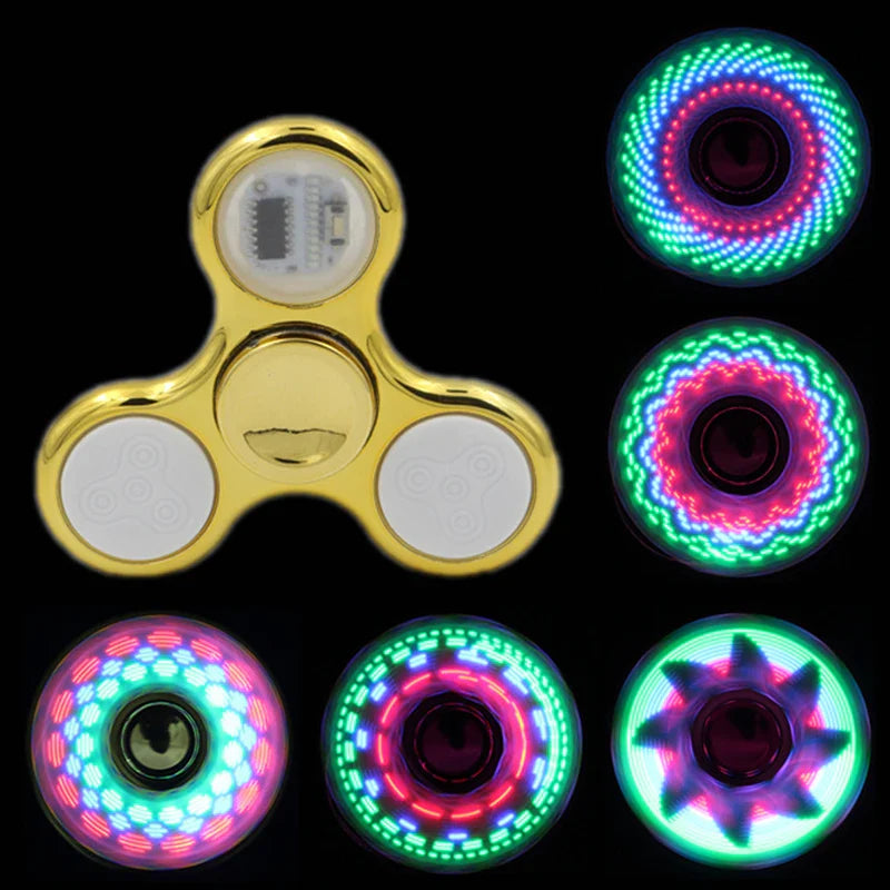 Creative LED Light Fidget Spinner Glow Fingertip Stress Relief Toy