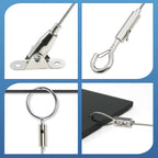 2mm Adjustable Steel Cable Suspension Kit, Heavy-Duty Hook for Steel Wire Rope Capable of Bearing 30kg, Extendable Clothesline