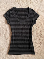 Stripe pattern casual tops chic cotton fashion Y2K tops cute silm rock aesthetic urban emo girls hip hops harajuku women t-shirt