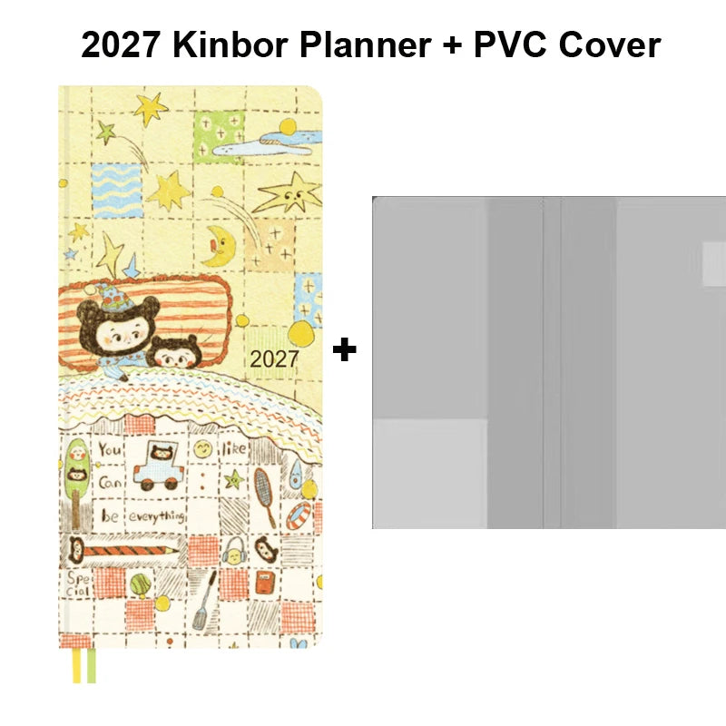 2027 Kinbor Portable Week Planner Daily Journal Notebook Month Year Weeks Plan 52g Bachuan Paper Book Gift for Back To School