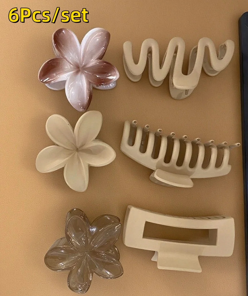 3Pcs/18Pcs Egg Flower Hair Clips Gradient Candy Color Flowers Suitable for Daily Backcombed Ponytail Shark Clip Hair Accessories