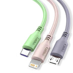 3 In 1 Fast Charging Cable For iPhone15 14 13 12 11 X Pro Max Micro USB Type-C Phone Charger USBC Data Cable