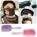 2pcs Professional Comb Detangling Hair Brush Scalp Massage Anti-static Comb Hollow Out Hairbrush for Wet Dry Barber Hair Styling