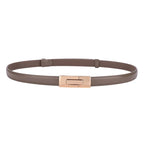 Genuine Leather Women Belt Fashion Golden Lock Buckle Skinny Ladies Waist Belts Dress Jeans Sweater Everyday Casual Outfits