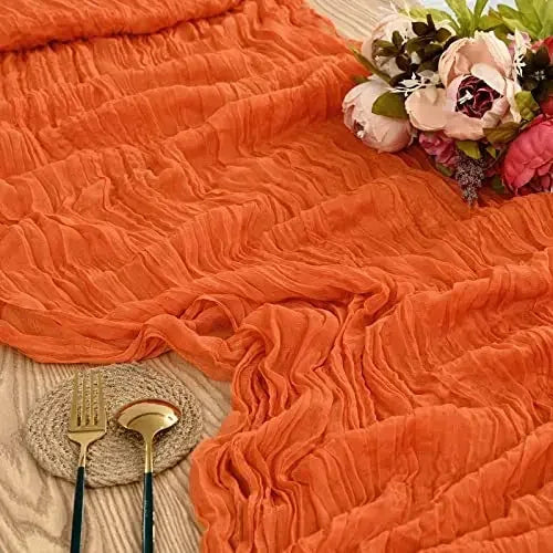 Gauze Table Runner Dinning  Decoration 90*300CM Rustic Country Boho Beach Wedding Party Table Decor Christmas Table Runners