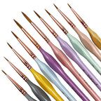 10/11pcs Miniature Paint Brushes, Detail Tip Paint Brushes Set With Ergonomic Handle - Suitable For Acrylic Painting, Oil, Wat