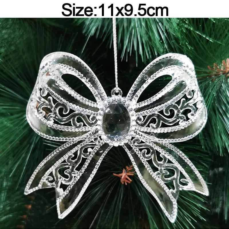 5pcs Christmas Home Decorations Crystal Acrylic Ornaments Snowflake Elk Xmas Tree Hanging Pendants Navidad 2026 New Year Gift