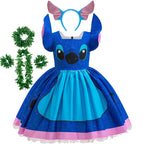 Kids Girls Princess Dress – Stitch Cartoon Inspired Costume Dress