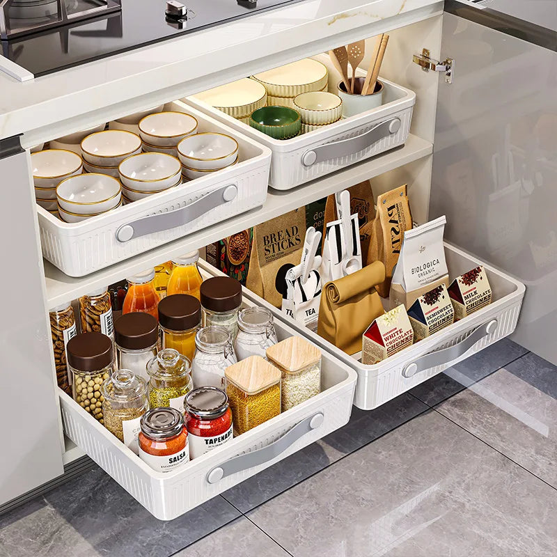 Pull-Out Kitchen Cabinet Organizer – Sliding Drawer Storage Rack