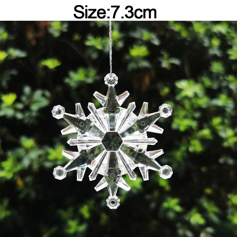 5pcs Christmas Home Decorations Crystal Acrylic Ornaments Snowflake Elk Xmas Tree Hanging Pendants Navidad 2026 New Year Gift