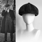 Retro Men’s Newsboy Cap – Classic Herringbone Octagonal Hat, British Style Flat Cap for Autumn & Winter, Vintage Painter Beret