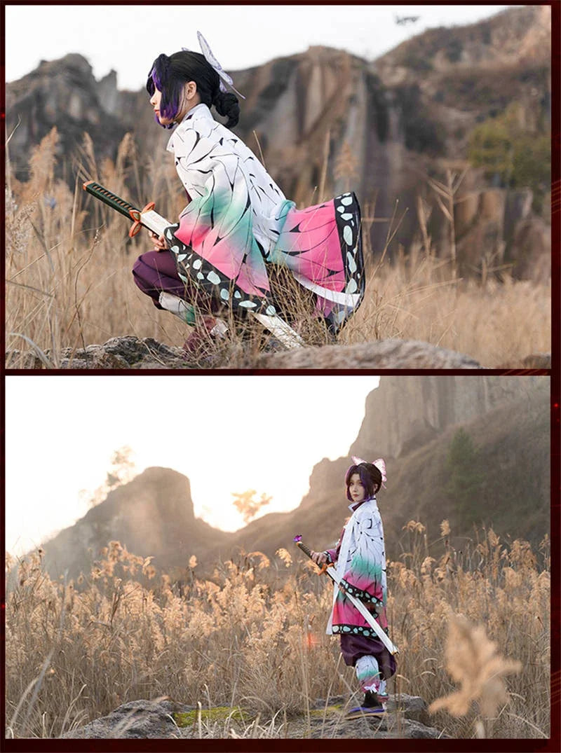 Kochou Shinobu Anime Cosplay Costume with - Wig Set
