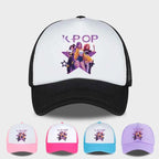 K-POP Girl Group Printed Mesh Cap, Breathable Summer Baseball Cap, Adjustable Unisex Sun Hat, Perfect for K-Pop Fans