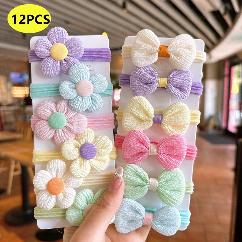 20PCS 10PCS Hair Accessories For Girl Elastic Hair Bands Flowers Style Hair Ring Children Birthday Party Headdress Headwear