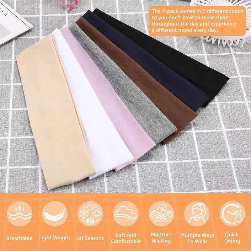 7PCS Elastic Sports Headbands For Women Stretchy Candy-Colored Hairbands Fashion Sweatbands For Fitness Yoga Running Cycling
