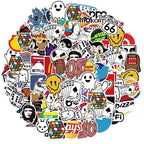 50/100/200Pcs Fashion Cool Brand Logo Stickers Aesthetic Motorcycle Phone Car Skateboard Laptop Sticker Decal Classic Kids Toy