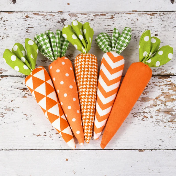 Soft artificial carrot ornaments for Easter decor