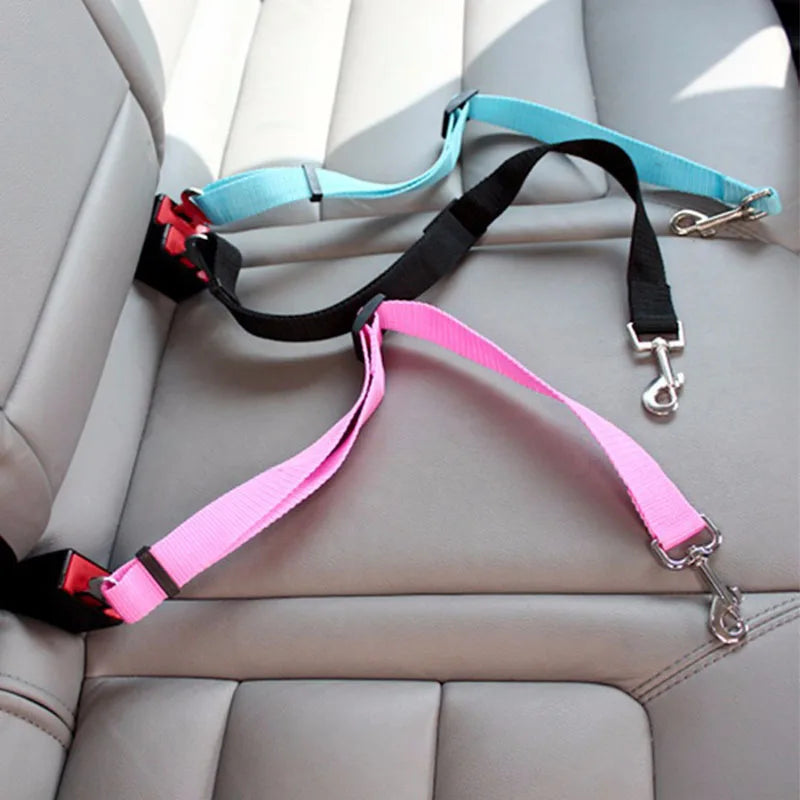 Adjustable Pet Cat Dog Car Seat Belt Pet Seat Vehicle Dog Harness Lead Clip Safety Lever Traction Dog Collars Dog Accessoires - WTN Essentials 
