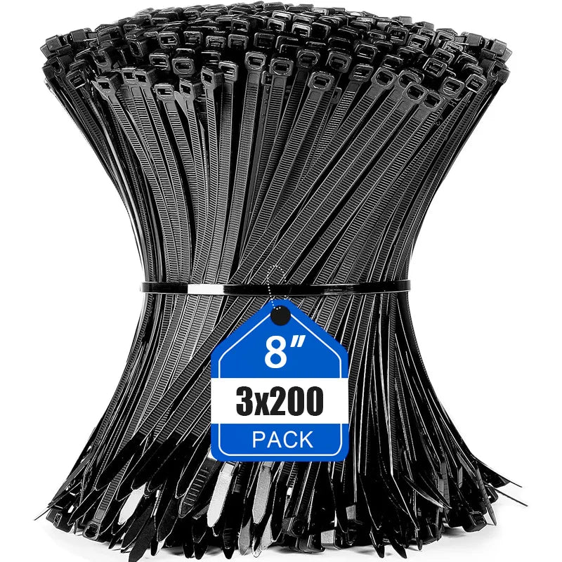 100-1000pcs Nylon Cable Zip Ties Adjustable Self-locking Cord Ties Durable Plastic Cable Ties Binding Wrap Straps for Office