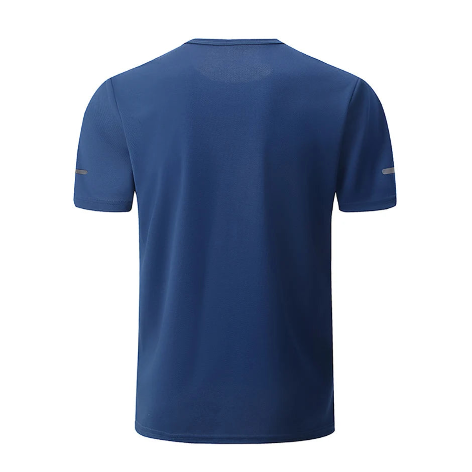 2/4/6-Pcs Four Seasons Men's Solid Color Round Neck Short Sleeve Top With Printed Cuffs Youth Sports And Leisure Fashion T-Shirt