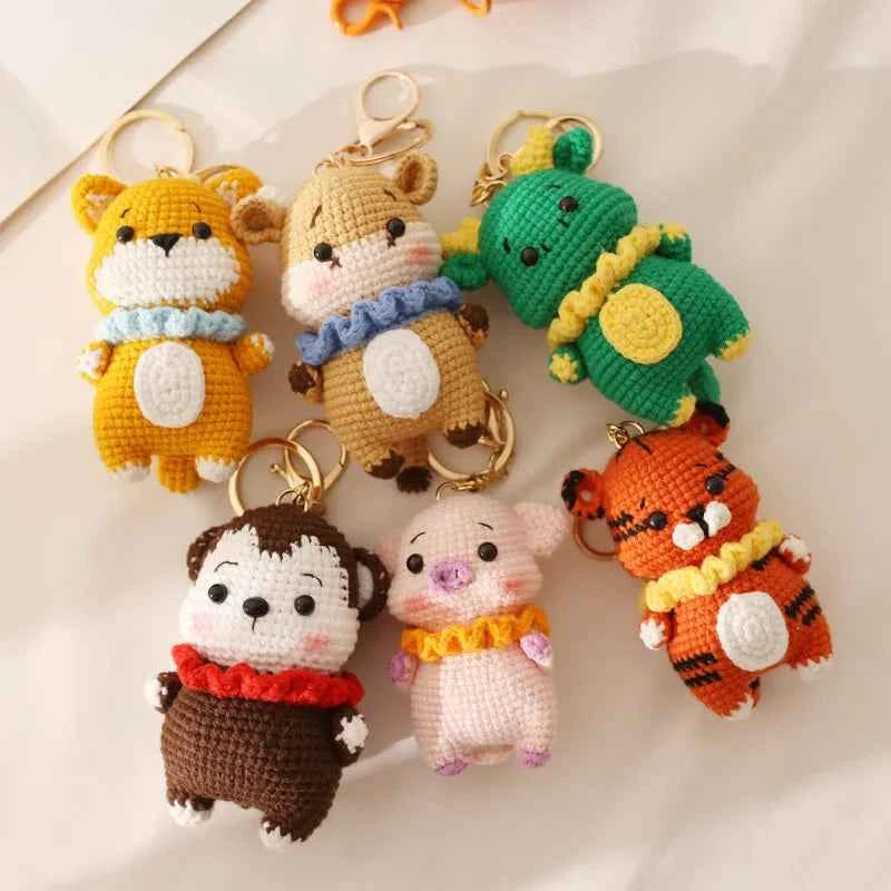 Cute Puppy Crochet Keychain Handmade Dog Bag Charm