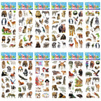 10 Sheets 3D Puffy Stickers Animals Bulk Stickers Scrapbook Decoration Birthday New Year Christmas Gifts for Kids Boys Girls