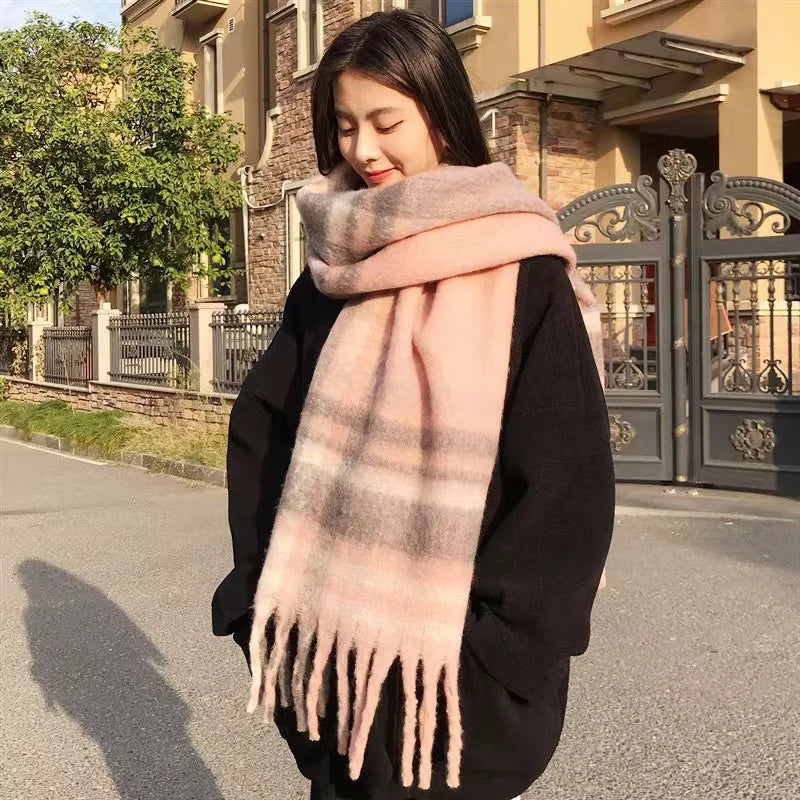 2025 Hot  Luxury Winter Thick Warm Scarf Women Cashmere Shawl and Wraps Pashmina Neckerchief Bufanda Female Long Tessel Echarpe