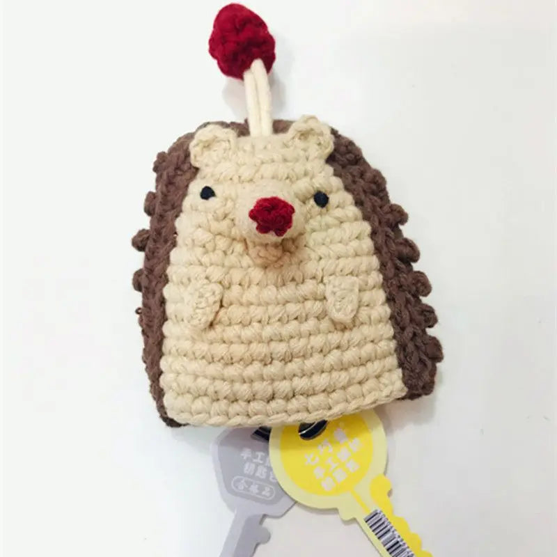 Cartoon Dog Key Case Handwoven Key Organizer Pouch