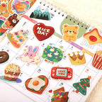 108PCS Original Korean Cute Cartoon Bear Styles Watercolor Stickers for Bicycle Hand Account Pencil Case Decals