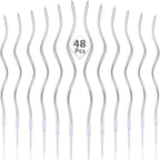 6/12/48pcs Birthday Candles Spiral Cake Candles  Long Thin Cake Candles For Wedding Party And Cake Decoration