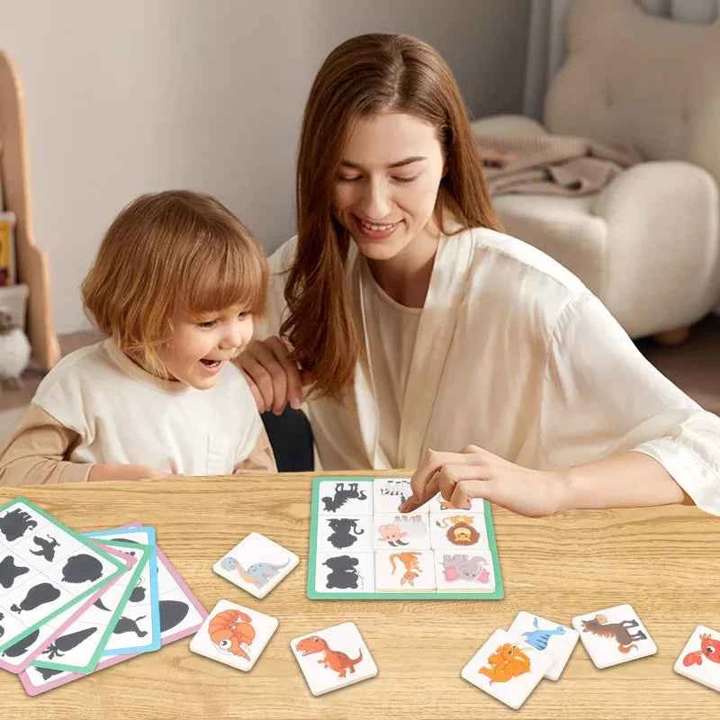 Wooden Montessori Find Shape Toy Animal Fruit Shadow Pairing Shape Puzzle Thinking Game Early Educational Toy Gift for Children