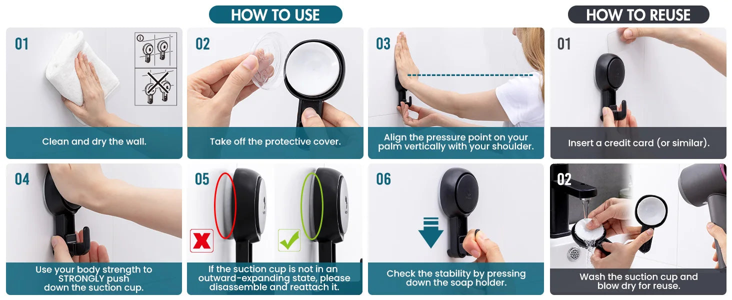 TAILI No Drilling Towel Hook Removable Vacuum Suction Cup Hooks Bathroom Robe Towel Holder Hook Kitchen Hotel Home Accessories