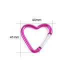 10PCS Heart Shaped Aluminum Carabiner Keychain Clips for Everyday Use