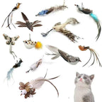 Interactive Bird Feather Cat Wand Toy for Indoor Hunting Play