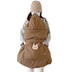 Hooded Blanket for Baby Stroller Newborn Swaddle Wrap Warm Baby Carrier Sling Cover Infant Cloak Cape Sleeping Quilt 80*85cm
