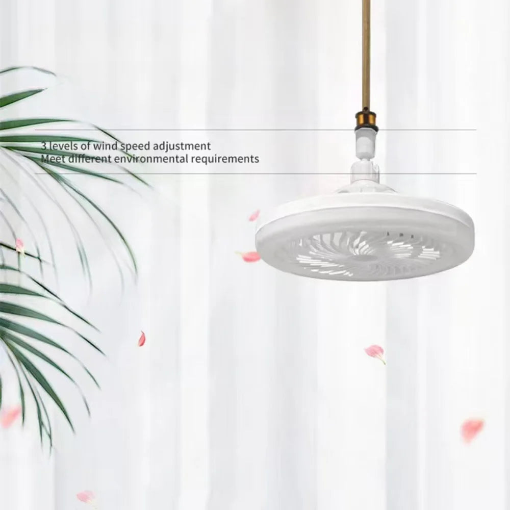 3 in 1 E27 Ceiling Fan Light with Remote Control Rotatable LED Lamp Converter Base for Bedroom Living Room Kitchen Home Decor