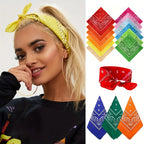 12pcs (unisex) polyester paisley batik bandana, all polyester hip hop street dance outdoor cycling scarf
