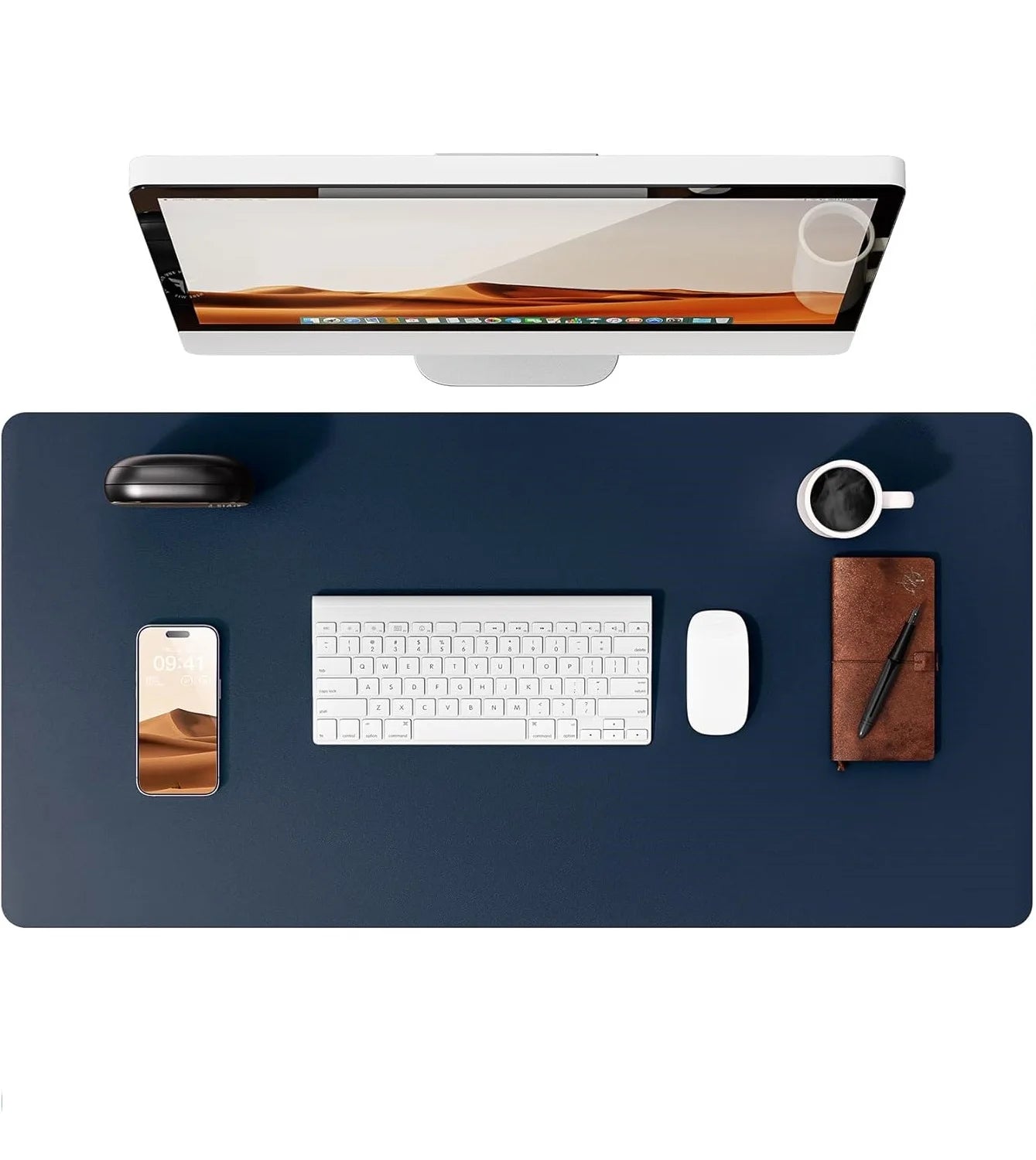 Large PU Leather Desk Pad – Non-Slip Office Mouse Pad & Desk Protector for Laptop, Keyboard, and Workstation