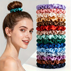 19pcs Thin Scrunchies Hair Ties for Women Multi Color for Blondes Brunettes Redheads Gentle for Hair Bulk Hair Accessories Gift