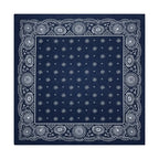 Navy Blue Cashew Hip Hop Cotton Square Bandana Scarf Riding Headband Paisley Gifts For Men Unisex